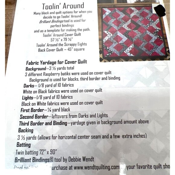 RARE Toolin Around Quilt Pattern By Debbie Wendt - Picture 3 of 3
